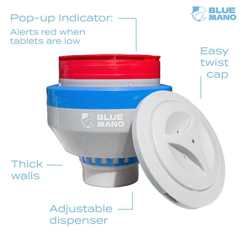 The Original Pop-Up Floating Chlorinator – Blue Mano